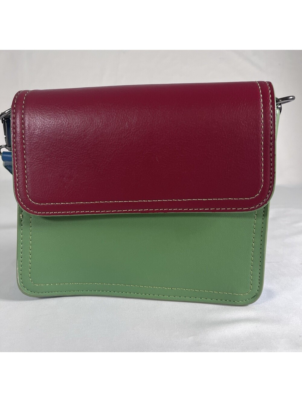 HVISK Vintage Colorblock Leather Crossbody Bag